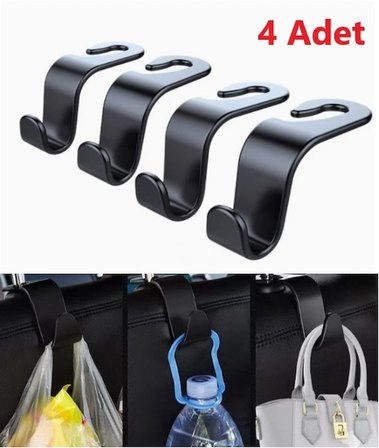 Mey İthalat® 4  Adet Araba Koltuk Arkası Askı