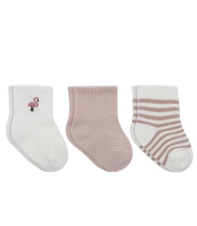 Mey İthalat Flamingo Girl 3'lü Penye Soket Çorap 10136 Gül Kurusu
