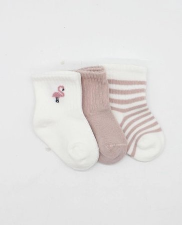 Mey İthalat Flamingo Girl 3'lü Penye Soket Çorap 10136 Gül Kurusu