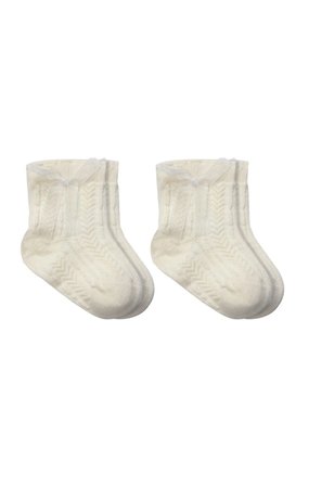 Mey İthalat® Fiyonklu Penye Soket Çorap 2li 10150 Naturel
