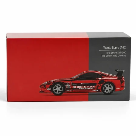 Mey İthalat  1/64 Model Araç Supra (A80) Top Secret GT-300 Top Secret Red Chrome