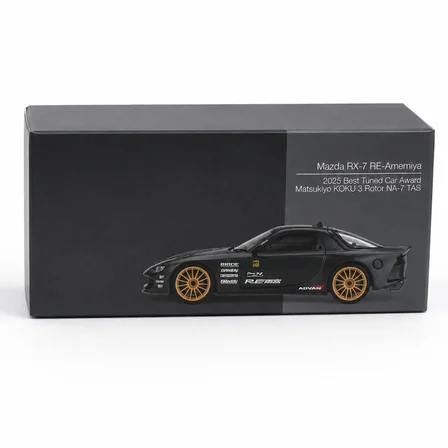Mey İthalat Model Araç 1/64 Mazda RX-7 RE-Amemiya Matsukiyo KOKU 3 Rotor NA-7 TAS 2025 Best Tuned Car Award