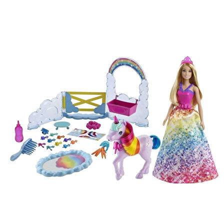 CEYLAN ADAM  GTG01 Barbie, Bebek ve Tek Boynuzlu At, Dreamtopia Hayaller Ülkesi