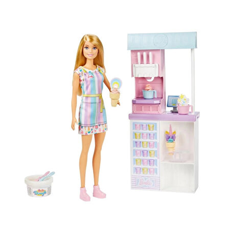 CEYLAN ADAM Nessiworld HCN46 Barbie Dondurma Dükkanı Oyun Seti, Barbie Ben Büyüyünce