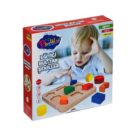 Mey İthalat  ONY-389 Ahşap Eğitici Bultak Şekiller PlayWood