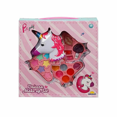 CEYLAN ADAM Nessiworld 2602 Unicorn Şekilli 3 Katlı Makyaj Güzellik Seti