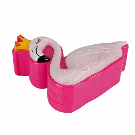 CEYLAN ADAM   2599 Flamingo Şekilli 3 Katlı Makyaj Güzellik Seti
