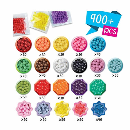 CEYLAN ADAM Nessiworld 31912 AquaBeads Çantalı Başlangıç Seti 900 parça +4 yaş