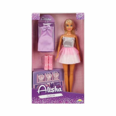 Mey İthalat 01423 SUN-RST-SIS-MNK- Alisha Gece Elbiseli Bebek Seti 29cm -