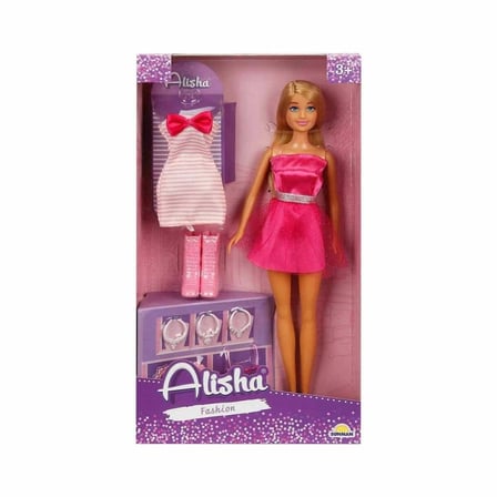 Mey İthalat 01423 SUN-RST-SIS-MNK- Alisha Gece Elbiseli Bebek Seti 29cm -