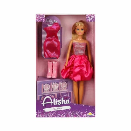 Mey İthalat 01423 SUN-RST-SIS-MNK- Alisha Gece Elbiseli Bebek Seti 29cm -