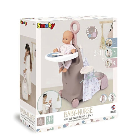 CEYLAN ADAM  7600220374 Baby Nurse Çocuk Odası Valizi 3 IN 1 -Smoby