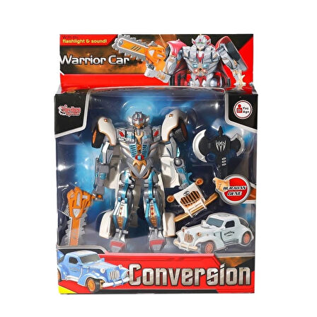 CEYLAN ADAM  HW-668-1-2 Işıklı Dönüşebilen Robot Araba -Vardem