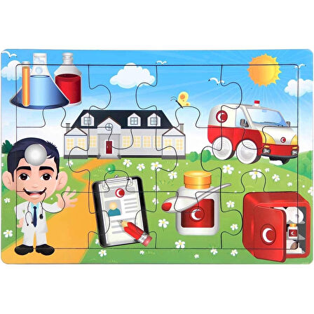 CEYLAN ADAM   Ahşap Eğitici Puzzle 12 Parça