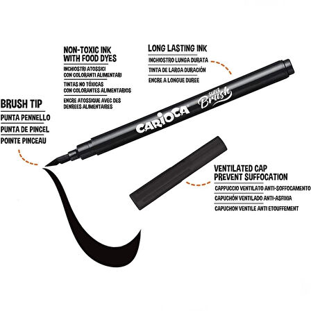 CEYLAN ADAM   Carioca Keçeli Boya Süper Brush Fırça Uçlu 10'lu 42937