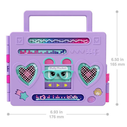 CEYLAN ADAM   HRD65 Polly Pocket Radyo Temalı Moda Eğlencesi Oyun Seti