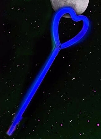 CEYLAN ADAM   Karanlıkta Yanan Glow Stick Partisi Kalp Şekilli Asa Sopa 6 Renk 6 Adet