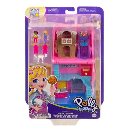 CEYLAN ADAM   HNB03 Polly Pocket Pollyville Şeker Dükkanı Oyun Seti