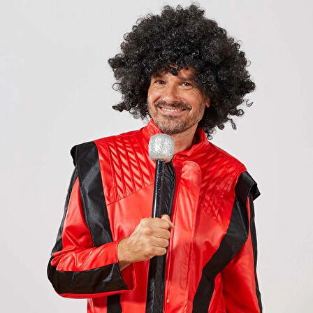 CEYLAN ADAM   Siyah Renk Kıvırcık Afro Bonus Peruk