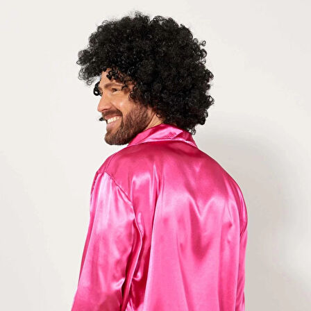 CEYLAN ADAM   Siyah Renk Kıvırcık Afro Bonus Peruk