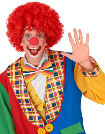 CEYLAN ADAM     Kırmızı Renk Kıvırcık Afro Bonus Peruk