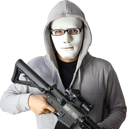 Mey İthalat®  Beyaz Renk Hip Hop Anonim Jabbawockeez Dans Maskesi 18x19 cm