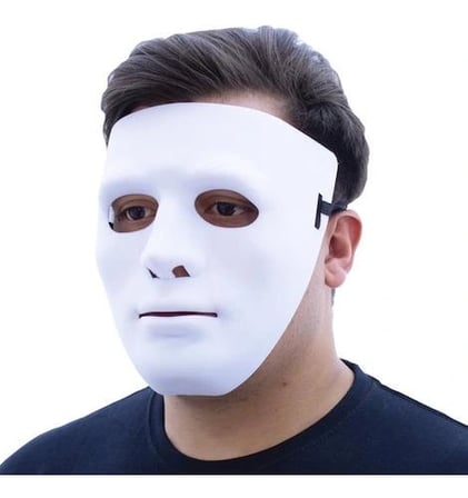 Mey İthalat®  Beyaz Renk Hip Hop Anonim Jabbawockeez Dans Maskesi 18x19 cm