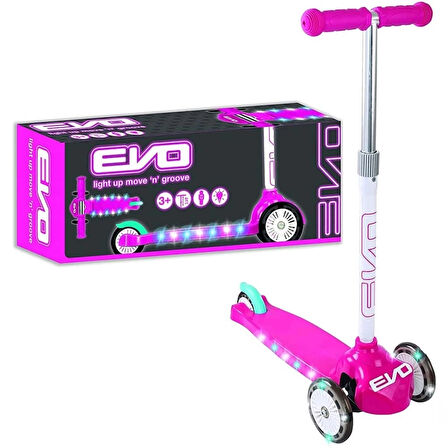 CEYLAN ADAM  Evo Işıklı Move N Groove Pembe Üç Tekerlekli Scooter