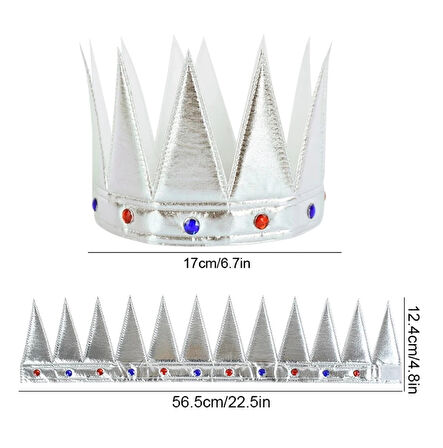 CEYLAN ADAM   GümüşRenkEvaYumuşakKralKraliyetTacıYetişkinÇocukUyumlu55cm