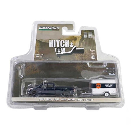 CEYLAN ADAM   Greenlight 1/64 2023 Ram 2500 With Small Cargo Trailer Model Araba