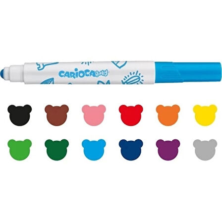 CEYLAN ADAM   Carioca Jumbo Bebek Süper Yıkanabilir Keçeli Boya Kalemi 12'Li