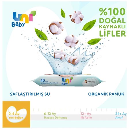 Mey İthalat®   Yenidoğan Islak Havlu Mendil 3Lü 120 Yaprak