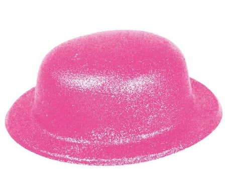 Mey İthalat® Pembe Renk Simli Melon Yuvarlak Parti Şapkası 24x26 cm