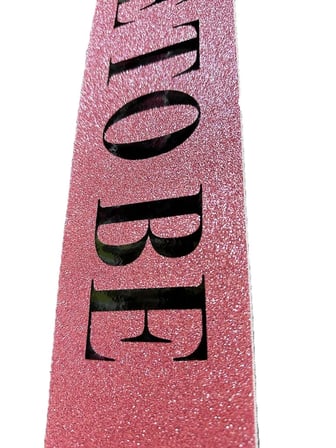 Mey İthalat® Pembe Üzeri Siyah Kalın Bride To Be Yazılı Simli Işıltılı Kuşak Kemer 10x80 cm
