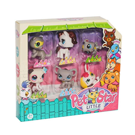 CEYLAN ADAM   KZL-3046A3 Pet Star 6'lı Miniş Seti -Kızılkaya Oyuncak