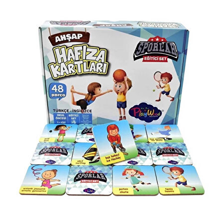 CEYLAN ADAM   Eğitici Ahşap Hafıza Kartları Sporlar