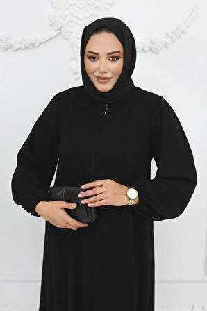 Siyah Altı Büzgülü Ferace & Elbise Mf-2237