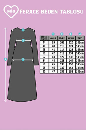 Siyah Boydan Çiçek Nakış Işlemeli Fermuarlı Büyük Beden Ferace Mf-4006