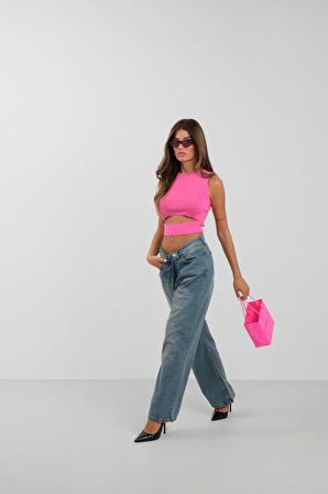 Pencere Detay Triko Bluz