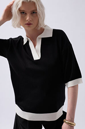 V Yaka Dokulu T-Shirt