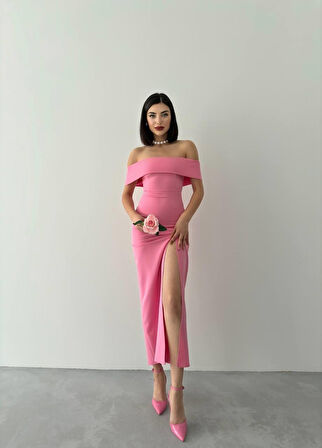 MADONNA YAKA UZUN ELBİSE