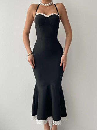 Monea Boyundan Bağlamalı Elbise