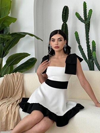 Miron Omuz Fiyonklu Elbise