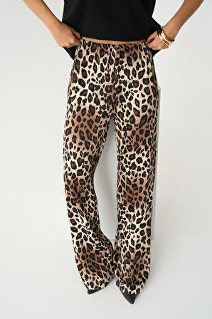 Lastikli Pantolon - Leopar