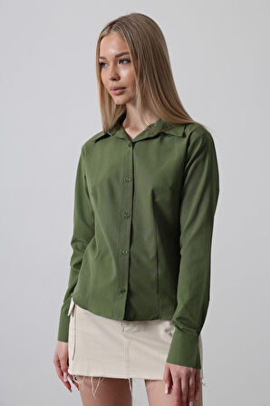 Basic Gömlek - Koyu Haki