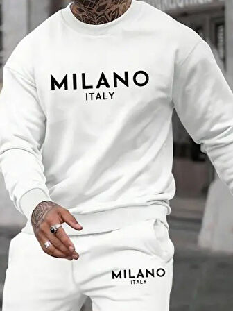 Erkek Uzun Kollu Baskı Detaylı Iki Iplik Takım