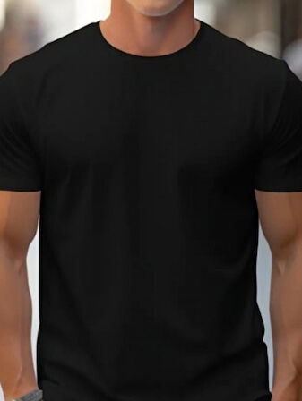 Erkek Kısa Kollu Bisiklet Yaka Iki Iplik Bluz