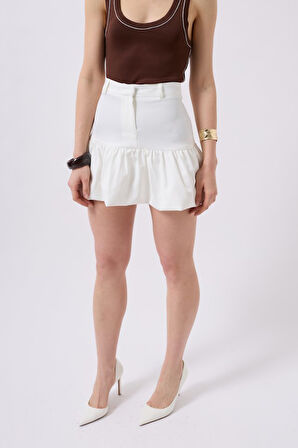 Büzgü Detay Mini Etek