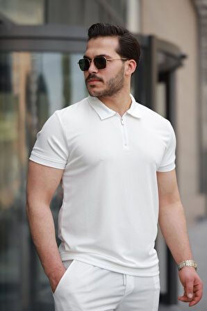 Erkek Yakalı Fermuarlı T-shirt şort Ikili Takım