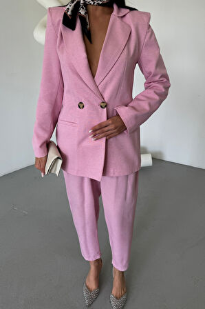 KETEN CEKET - PANTOLON TAKIM - Pembe